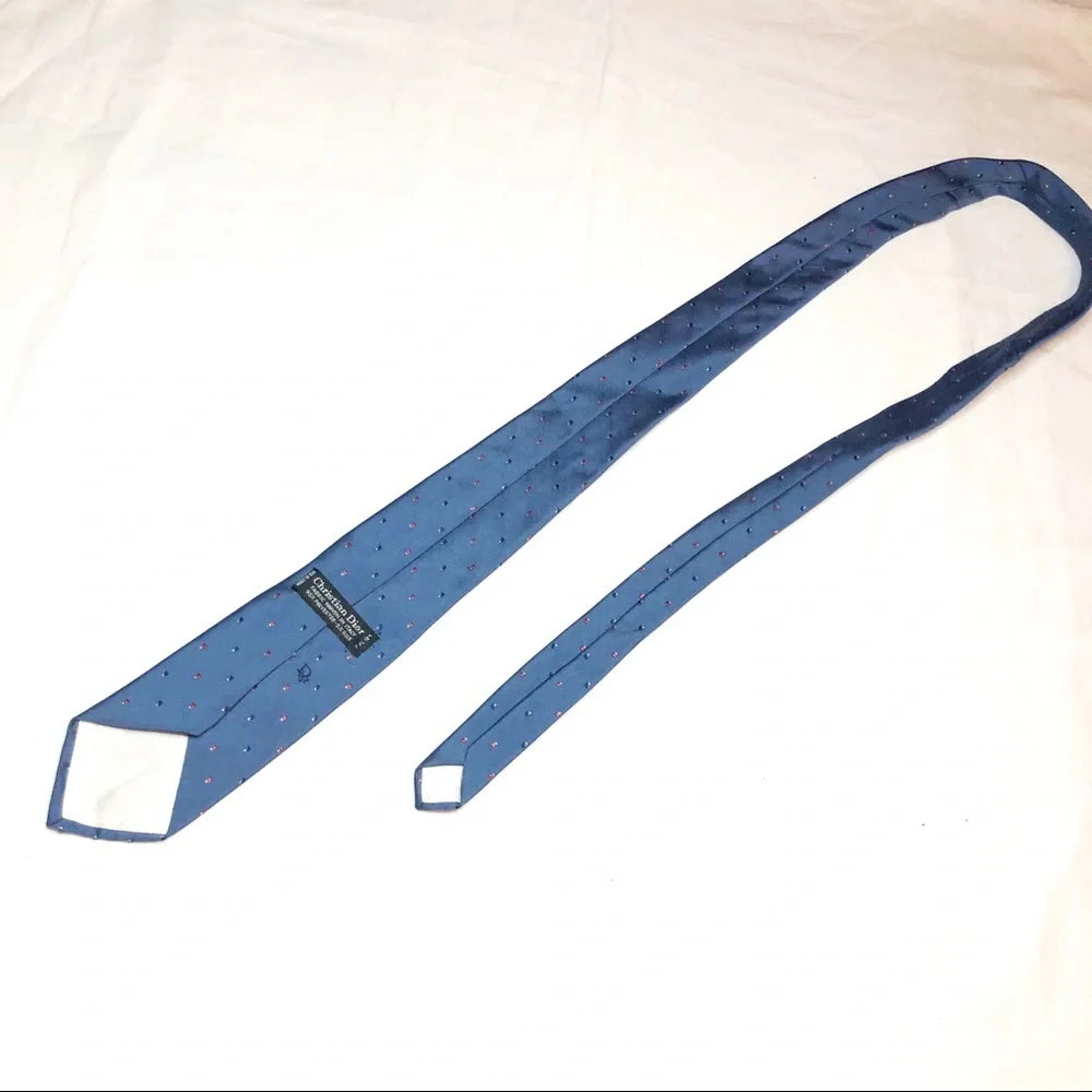 Christian Dior Blue Logo Men’s Office Tie - Picture 4 of 6